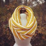 Alpaca Wool Texture Striped Cowl - Yellow And..