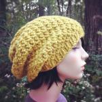 Chunky Textural Super Slouch Hat - Citron - Made..