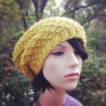 Chunky Textural Super Slouch Hat - Citron - Made..
