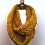 Chunky Infinity Scarf Loop Cowl - Golden Olive -..