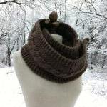 Infinity Scarf Cowl With Vintage Covered Buttons -..