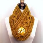 Warmer With Giant Covered Button - Golden Olive -..