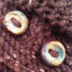 Infinity Scarf Cowl With Artisan Buttons - Barley