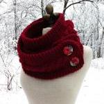 Infinity Scarf Cowl With Romantic Covered Buttons..