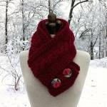 Infinity Scarf Cowl With Romantic Covered Buttons..