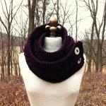 Infinity Scarf Cowl With Artisan Buttons -..