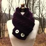 Infinity Scarf Cowl With Artisan Buttons -..