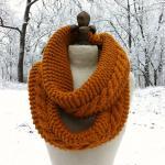 Chunky Infinity Scarf Loop Cowl - Butterscotch -..