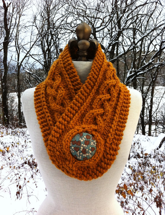 Warmer With Giant Covered Button - Butterscotch - Made To Order