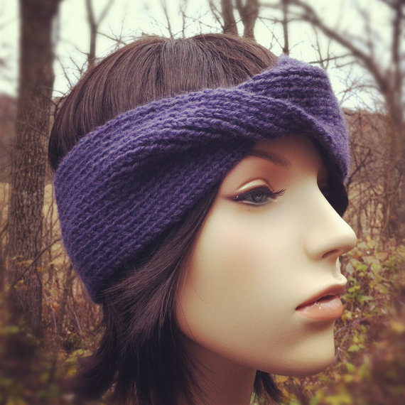 Twisted Headband Earwarmer - Violet - Super Discontinued Style
